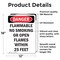 Signmission Flammable No Smoking Or Open Flames Danger Sign, Vinyl Decal, 12in W x 18in L, 2PK OS-2PACK-DS-D-1218-V-2366 - alternate 3